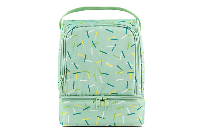 lunch bag with bottle holder and strap