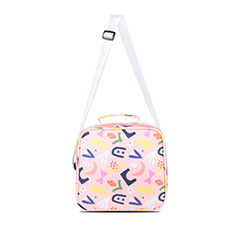 RPET Girl's Medium Size Printed Cross Body Lunch Bag Pattern Pink Graffiti