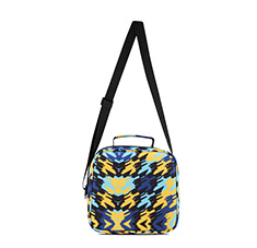 RPET Boy's Medium Size Printed Cross Body Lunch Bag Pattern Blue Camo