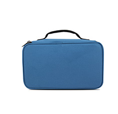 RPET Canvas Men's Medium Size Square Lunch Bag Color Blue