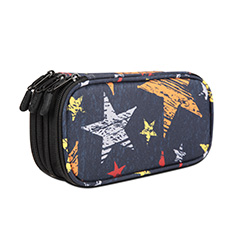 Multiple Compartments Rectangular Pencil Case With Triple Zip Pockets