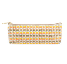 Single Compartment Recycled Paper Straw Boat Shape Pencil Case In Color Weaving