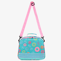 Girl's Medium Size Printed Cross Body Lunch Bag Pattern Doughnuts