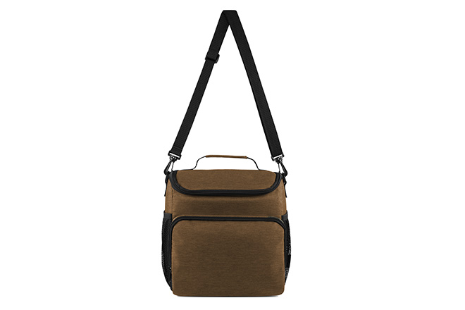 Men's Large Size Two Compartmentss Cross Body Lunch Bag Color Brown