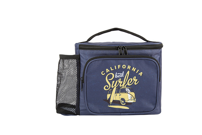 Boy's Medium Size Printed Two Compartments Square Lunch Bag Pattern Surfer