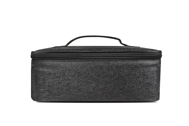 Women's Medium Size PU Square Lunch Bag Color Black
