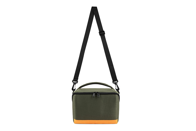Boy's Small Size Cross Body Lunch Bag Color Green/Orange