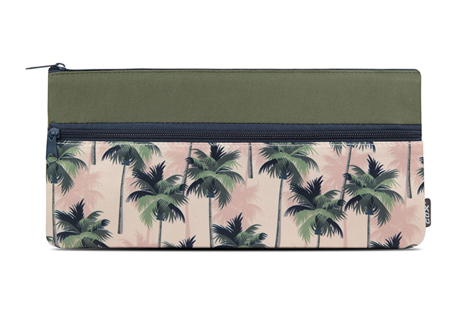 Large Two Compartment Neoprene Flat Shape Pencil Case With Prints