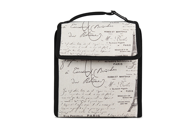 Women's Medium Size Printed Linen Lunch Tote Pattern Paris
