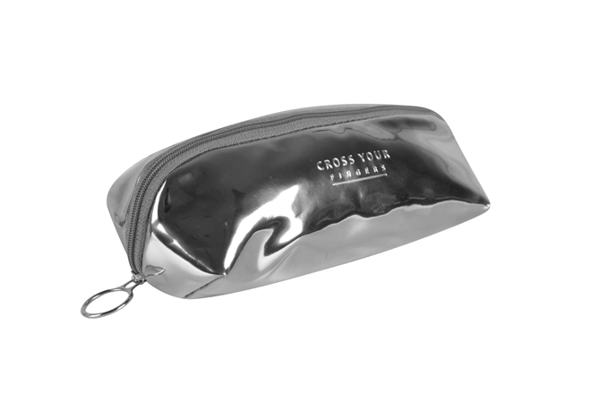 Single Compartment Metallic PU Boat Shape Pencil Case