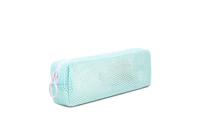 Single Compartment Mesh Square Tube Shape Pencil Case