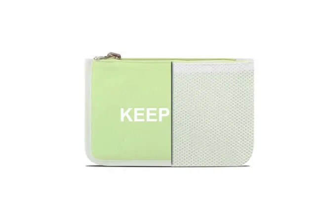 Single Compartment Reversable Mesh Two Side Use Flat Shape Pencil Case With Slogan