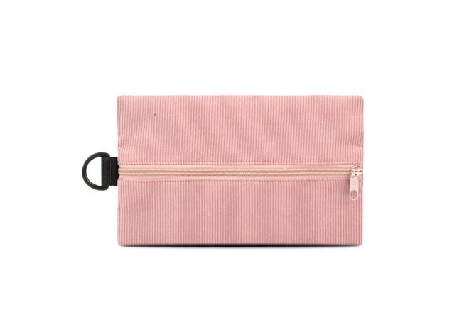 Single Compartment Corduroy Flat Shape Pencil Case With Hanger
