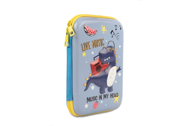 Kids Large EVA PU Coated Hard Shell Pencil Case With Debossed Prints