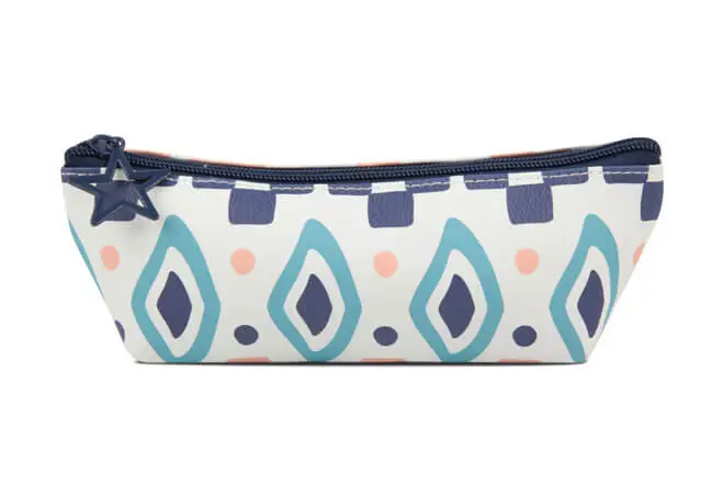 Single Compartment PU Boat Shape Pencil Case In Prints