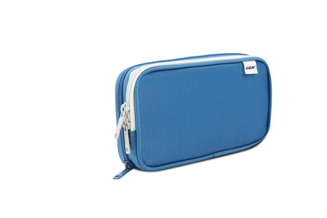 Two Compartments Ripstop Rectangular Pencil Cases With Two Zip Pockets