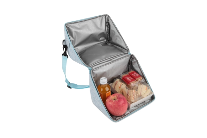 lunch bag with bottle holder and strap