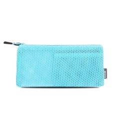 Single Compartment Mesh Flat Shape Pencil Case With Inside Pocket