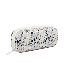 Slim EVA Poly Canvas Coated Hard Shell Pencil Case In Terrazzo Prints