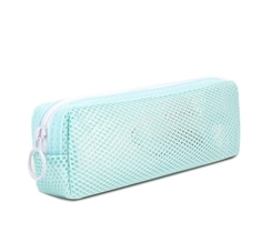 Single Compartment Mesh Square Tube Shape Pencil Case