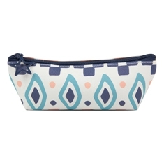 Single Compartment PU Boat Shape Pencil Case In Prints