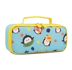 Kids Single Compartment Suit Case Rectangular Pencil Case With Inside Organizer In Prints