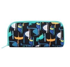 Kids Single Compartment Neoprene Flat Shape Pencil Case In Prints