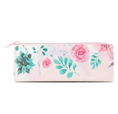 Slim Single Compartment Flat Shape Pencil Case In Prints