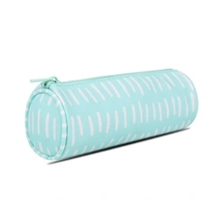 Single Compartment RPET Round Tube Shape Pencil Case In Prints