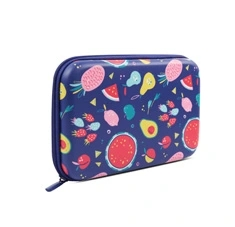 Large Size EVA PU Coated Hard Shell Pencil Case In Prints