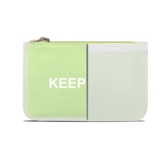 Single Compartment Reversable Mesh Two Side Use Flat Shape Pencil Case With Slogan