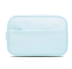 Large Two Compartments Rectangular Pencil Case With Front Zip Pocket