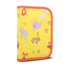 Kids Single Compartment Book Style Rectangular Pencil Cases With Inside Organizer in Prints Forest Friends