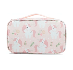 Girl's Small Size Printed Square Lunch Bag Pattern Pink Unicorn