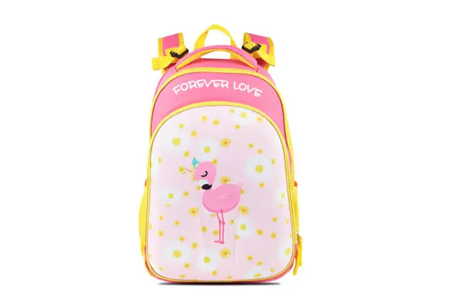 Kids Hard Shell Multiple Compartments School Backpack Flamingo Design