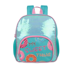 Girl's Cute Glitter Two Compartments Backpack Donuts Design