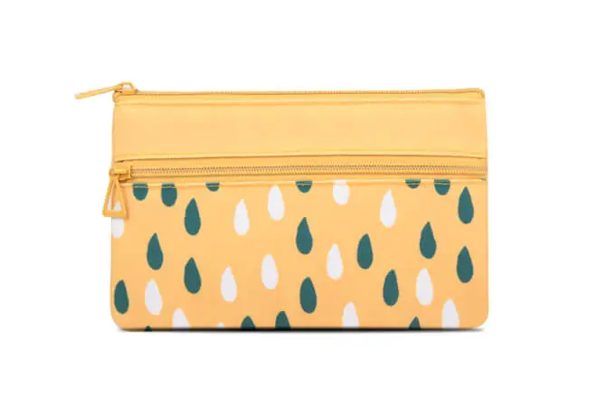 Two Compartments RPET Flat Shape Pencil Case In Prints