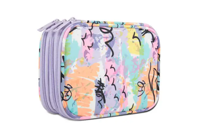 GOX Large Multiple Compartments Rectangular Pencil Case In Prints