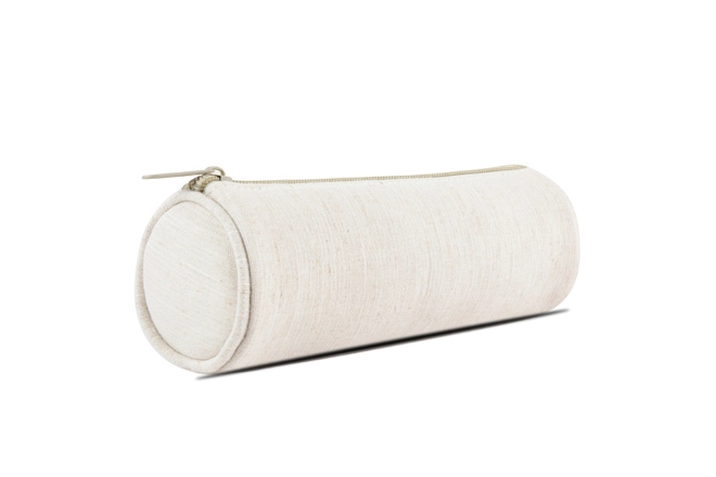 Single Compartment Linen Round Tube Pencil Case