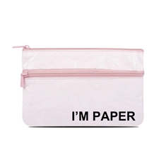 Two Compartment Tyvek® Flat Shape Pencil Case With Slogan