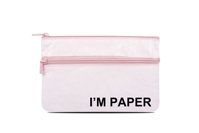 Two Compartment Tyvek® Flat Shape Pencil Case With Slogan
