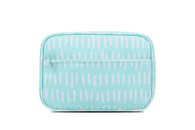 Large Two Compartments Rectangular Shape pencil Case with Front Zip Pocket in Prints