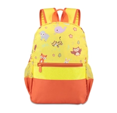 Basic Kids Flat Front Pocket Two Compartments School Backpack with Side Pockets