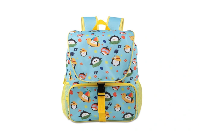 Girl's Backpack Primary School Backpack Front Flap Printed Penguin Backpack