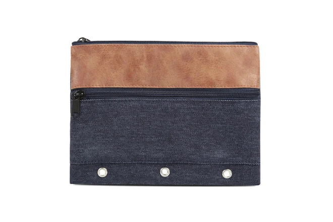 Two Compartments Flat Shape Two Way Use Pencil Case/B5 File Insert Organizer