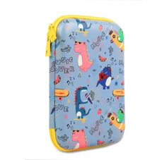 Kids Large EVA PU Coated Hard Shell Pencil Case in Dinosaur Prints