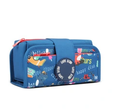 Kids Two Way Use Multiple Compartments Square Tube Pencil Case In Dino Prints