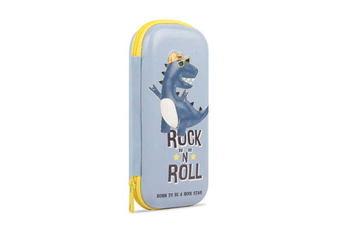 Kids Small EVA PU Coated Hard Shell Pencil Case With Debossed Dino Prints
