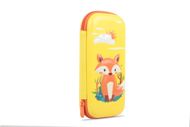 Kids Small EVA PU Coated Hard Shell Pencil Case With Debossed Prints-Little Fox