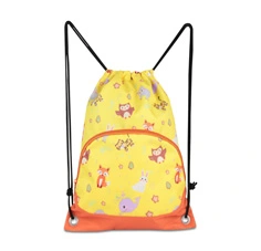 Basic Two Compartment Drawstring Backpack-Forest Friends